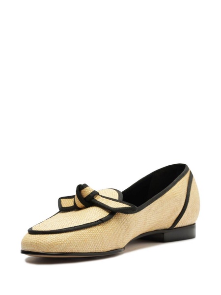 grosgrain-trim raffia loafer