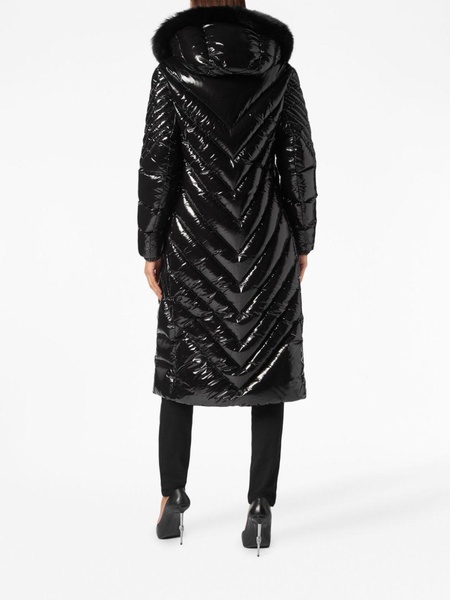 padded down hooded coat