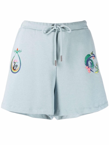 logo-embroidered track shorts