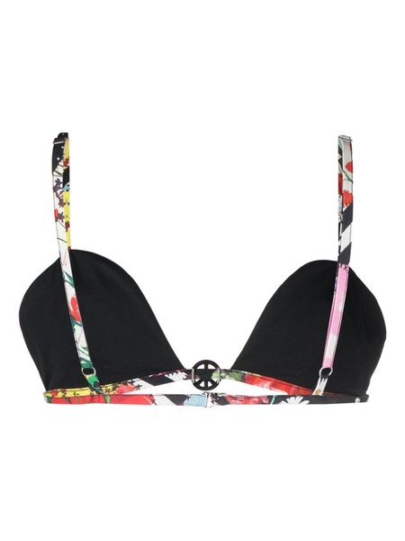 abstract-print stretch-cotton bra