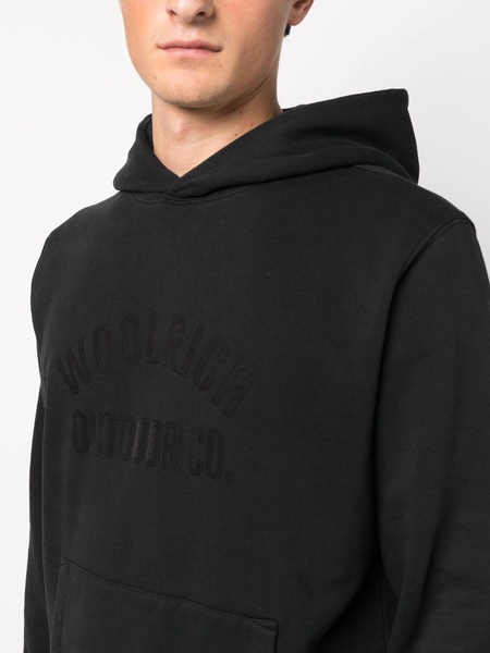 embossed-logo cotton hoodie