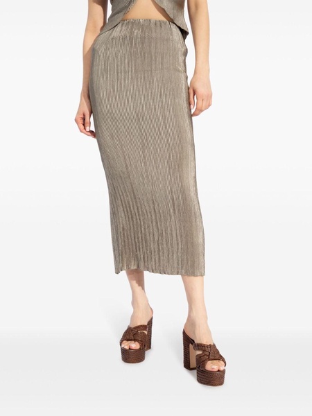 Kylii Pleated Midi Skirt