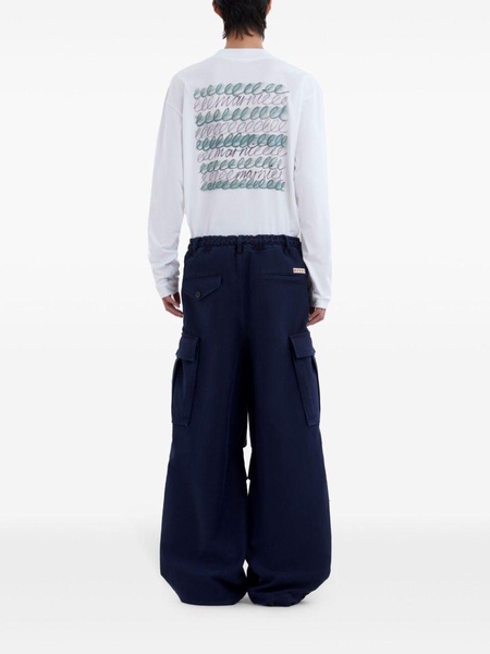 cargo-pocket cotton trousers 