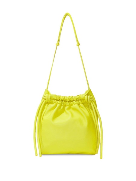 drawstring leather shoulder bag 