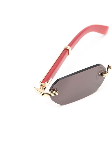 tinted geometric-frame sunglasses