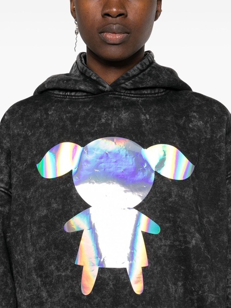 holographic-print hoodie