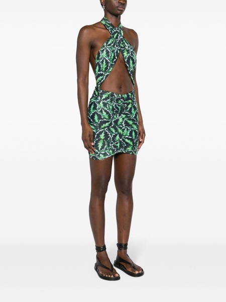 Stallion palm-print minidress