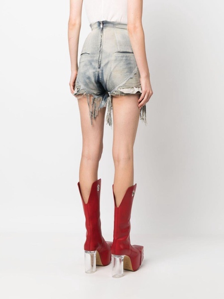 DRKSHDW distressed high-rise denim shorts