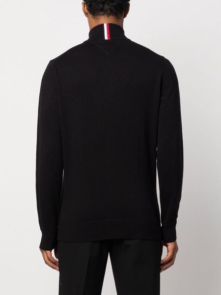 embroidered-logo zip-up jumper 