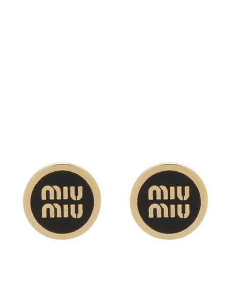 logo-embossed stud earrings