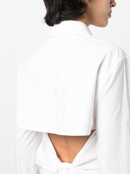 open back-tie longline shirt