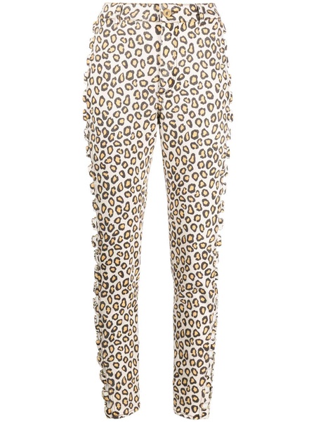 leopard-print jeans