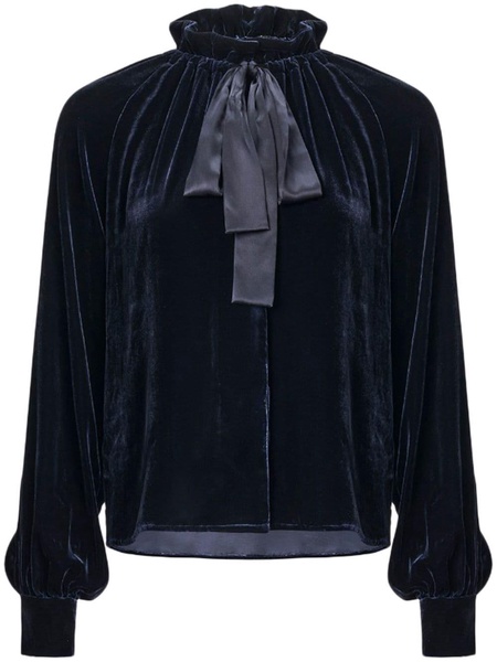 ruched velvet blouse