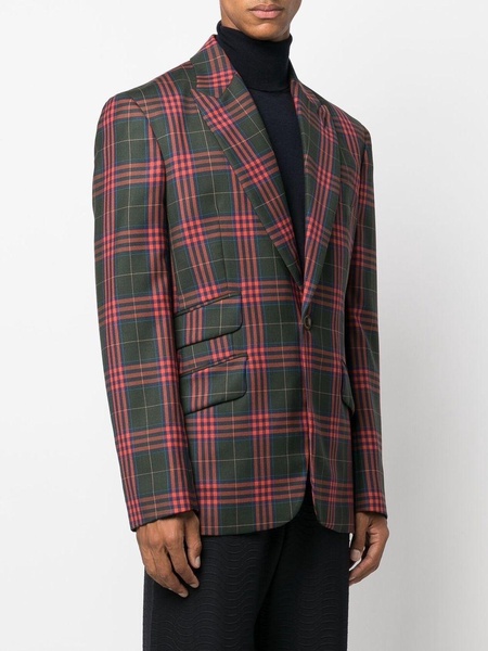 checked virgin wool blazer