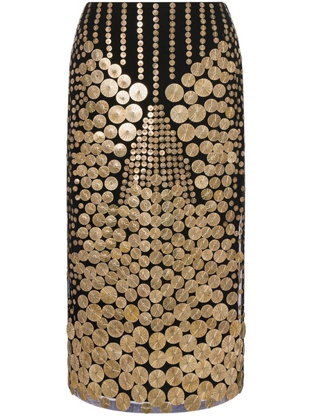 sequin-embellished midi skirt