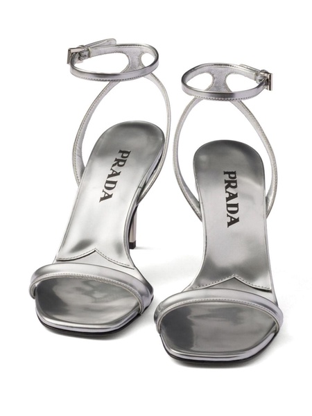 85mm metallic-leather sandals