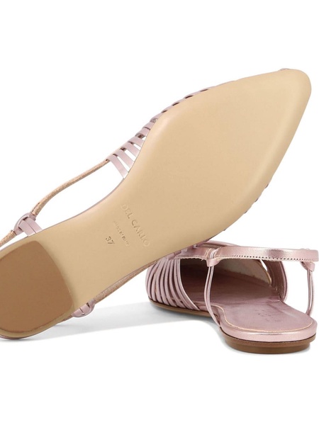 strappy leather ballerina flats