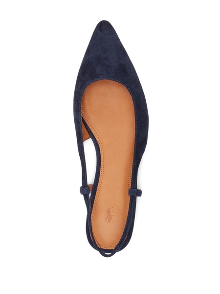 pointed-toe suede ballerinas 