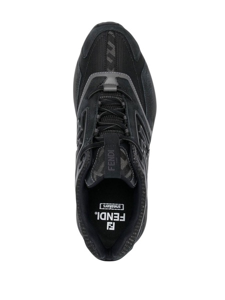 logo-print mesh-panelled sneakers