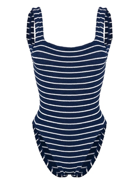 striped crinkled swimsuit 