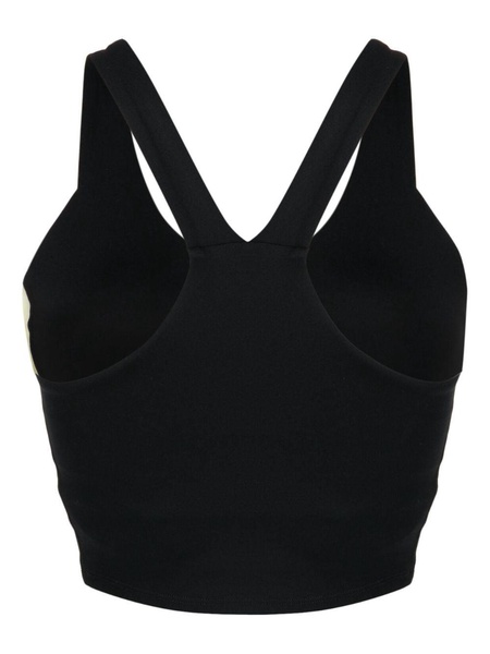 panelled logo-patch sports bra