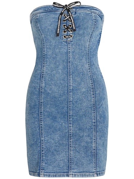 tie-front denim minidress