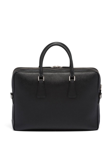 Saffiano leather briefcase