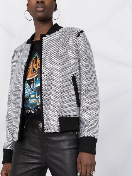 crystal-embellished bomber jacket