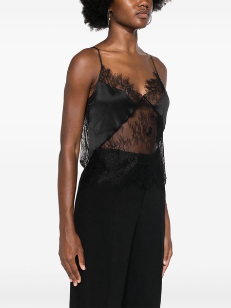 scallop-hem lace top