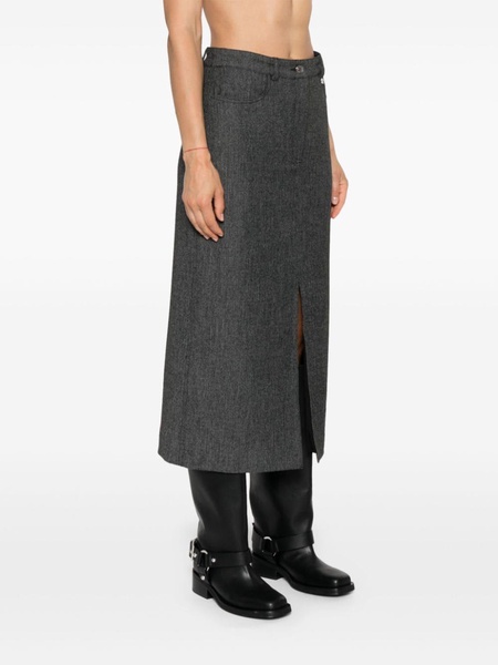 front-slit cotton skirt