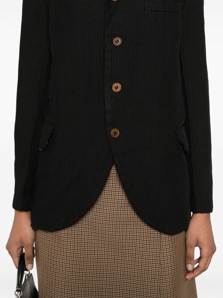 ribbed single-breasted blazer