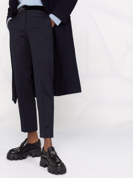 pressed-crease tailored trousers