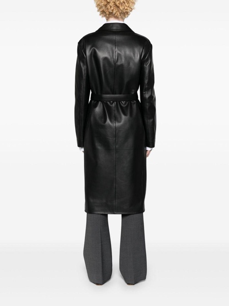 Black Babil Leather Trench Coat