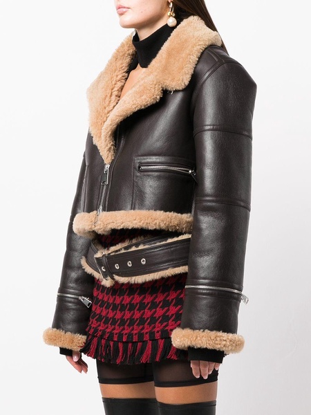 cropped shearling jacket