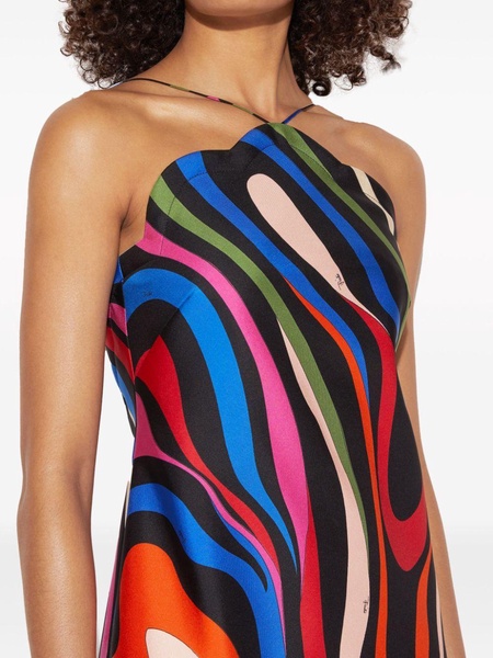 open-back silk minidress