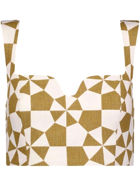 Jini geometric-print crop top