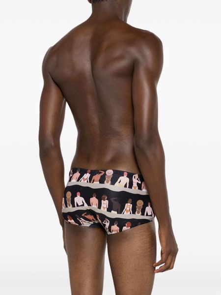 graphic-print swim trunks