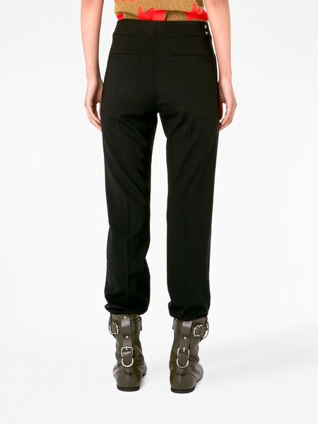 padlock-embellished slim-leg trousers