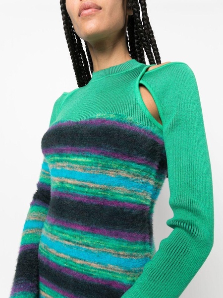 stripe-pattern knitted dress