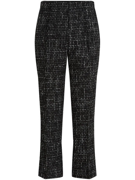 straight leg bouclé trousers