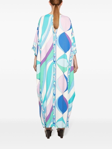 Pesci-print kaftan maxidress