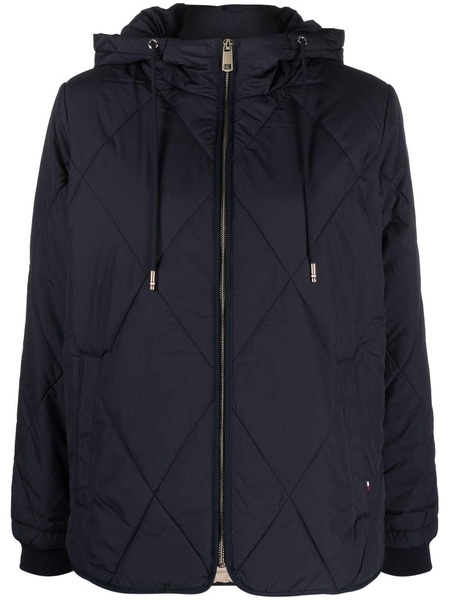 drawstring-hood padded jacket