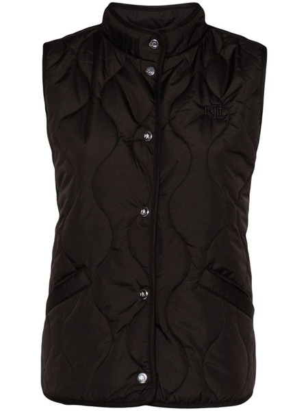 mock-neck quilted gilet