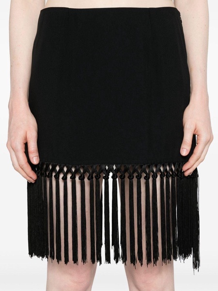 Black Fringed Pencil Skirt