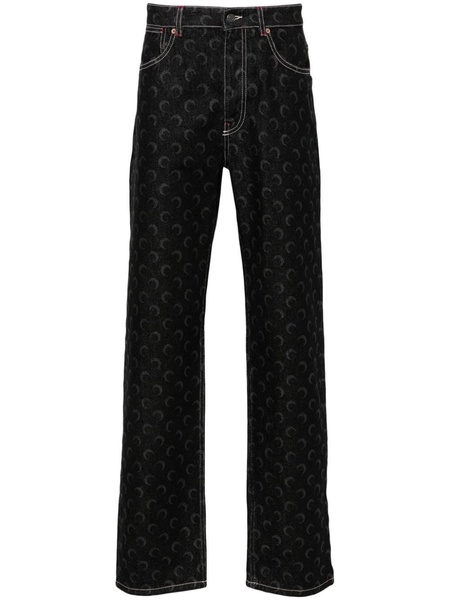 Moon-print jeans