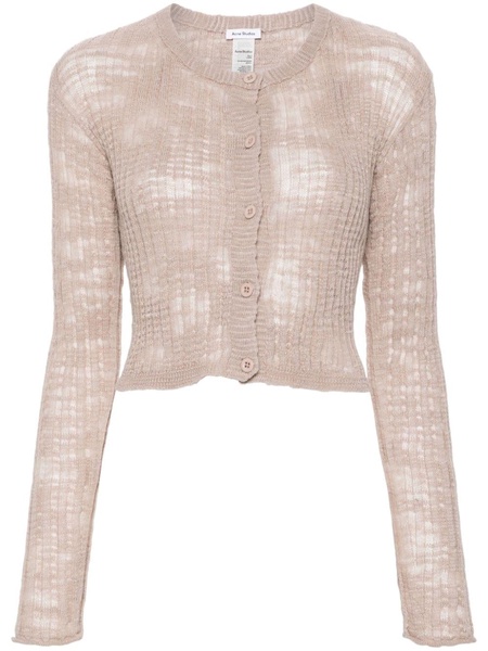 ribbed semi-sheer cardigan 