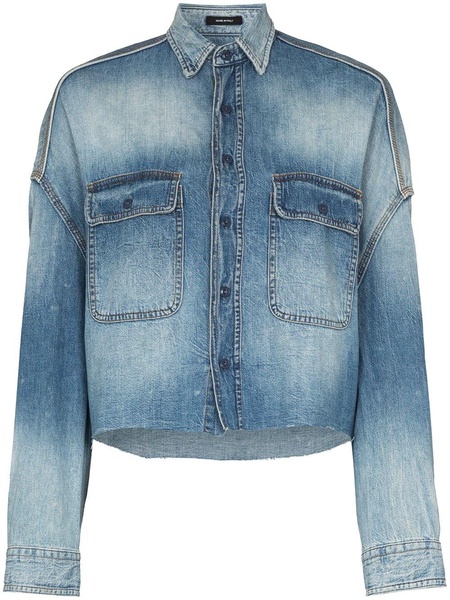 cropped denim shirt