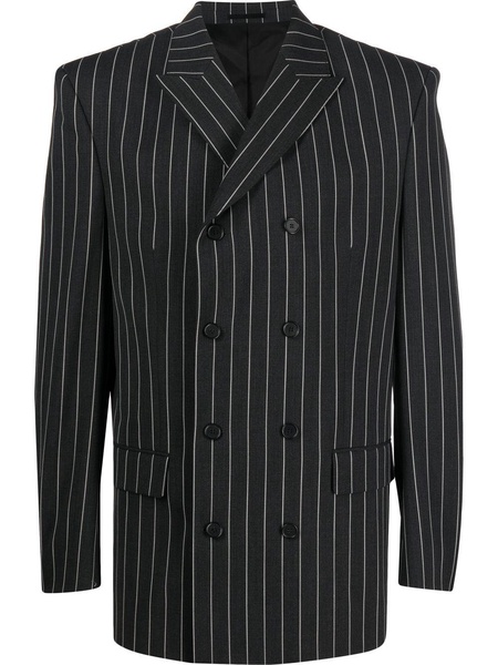 double-breasted pinstripe blazer