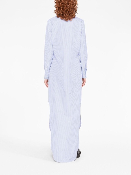 logo-patch striped maxi shirtdress