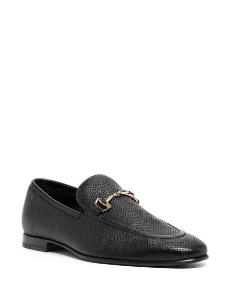 horsebit-buckle leather loafers